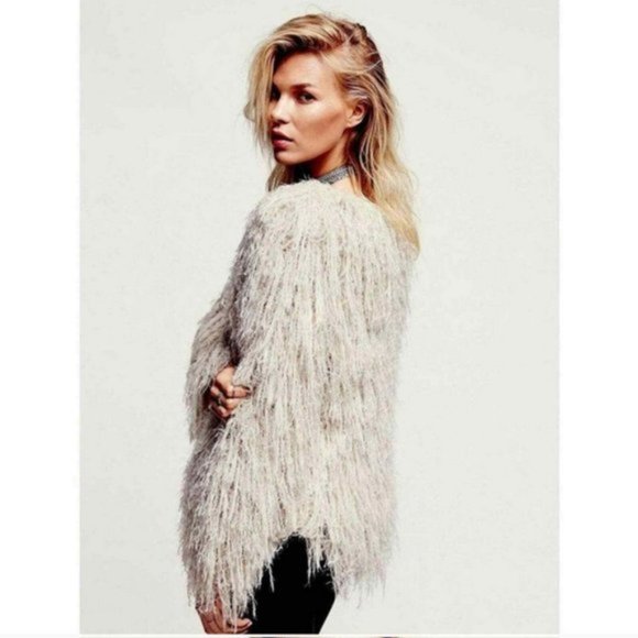 Faithful Cream Shaggy Jacket M - Picture 8 of 9